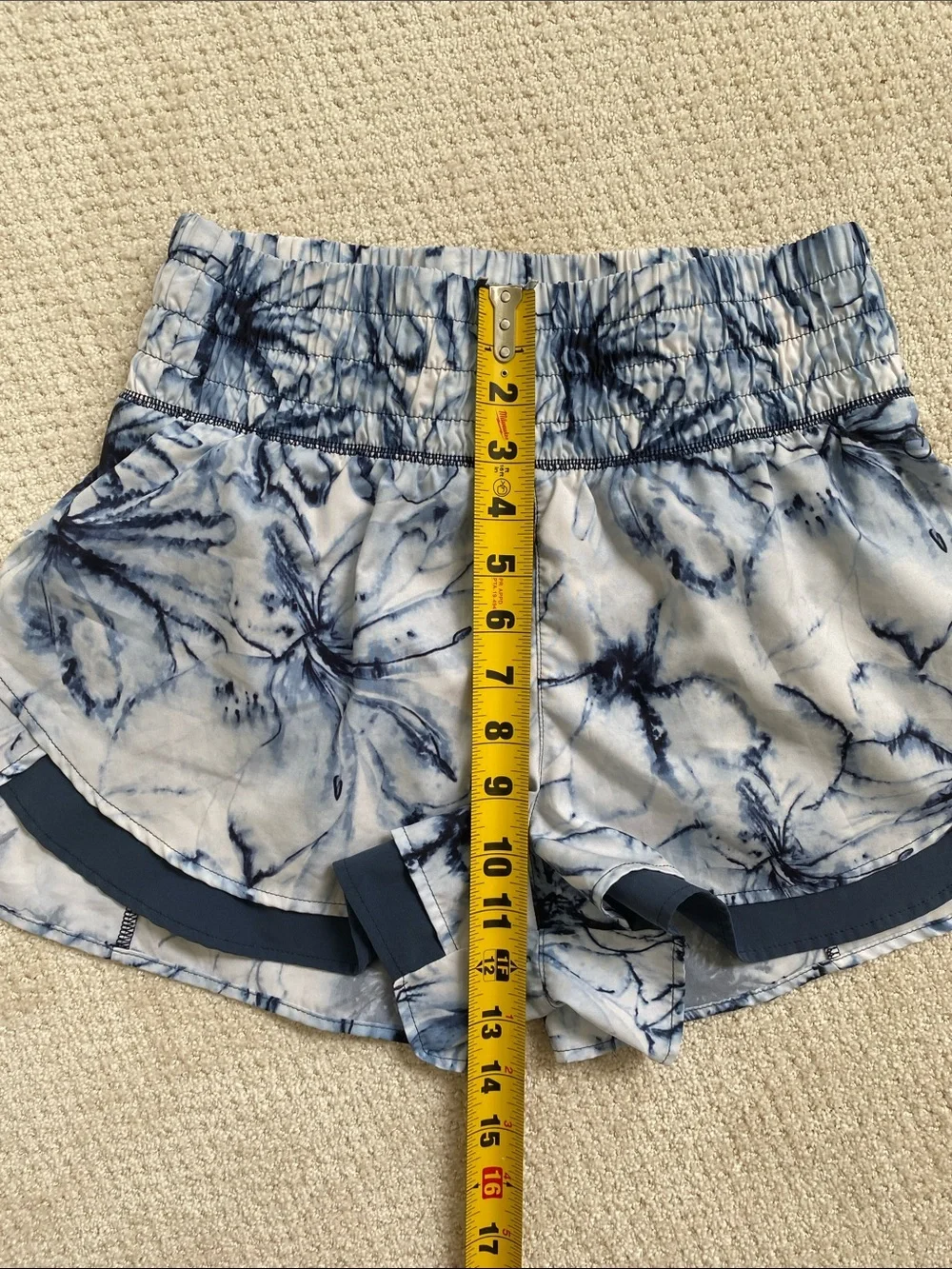 Calia Abstract Tie-Dye Blue Floral Women’s Shorts